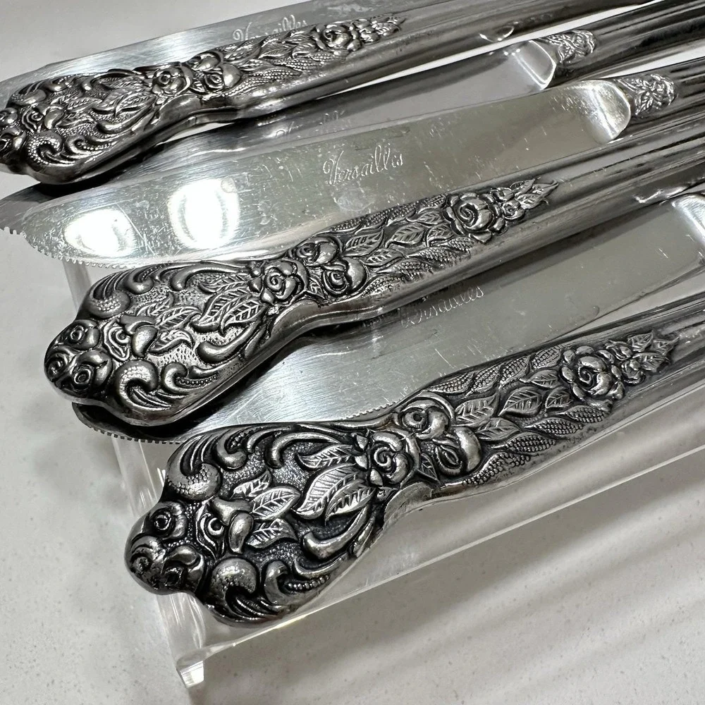 Vintage VERSAILLES Butter Knife Stainless by MSI Japan Flatware Lot of‎ 8 Floral - Picture 8 of 9